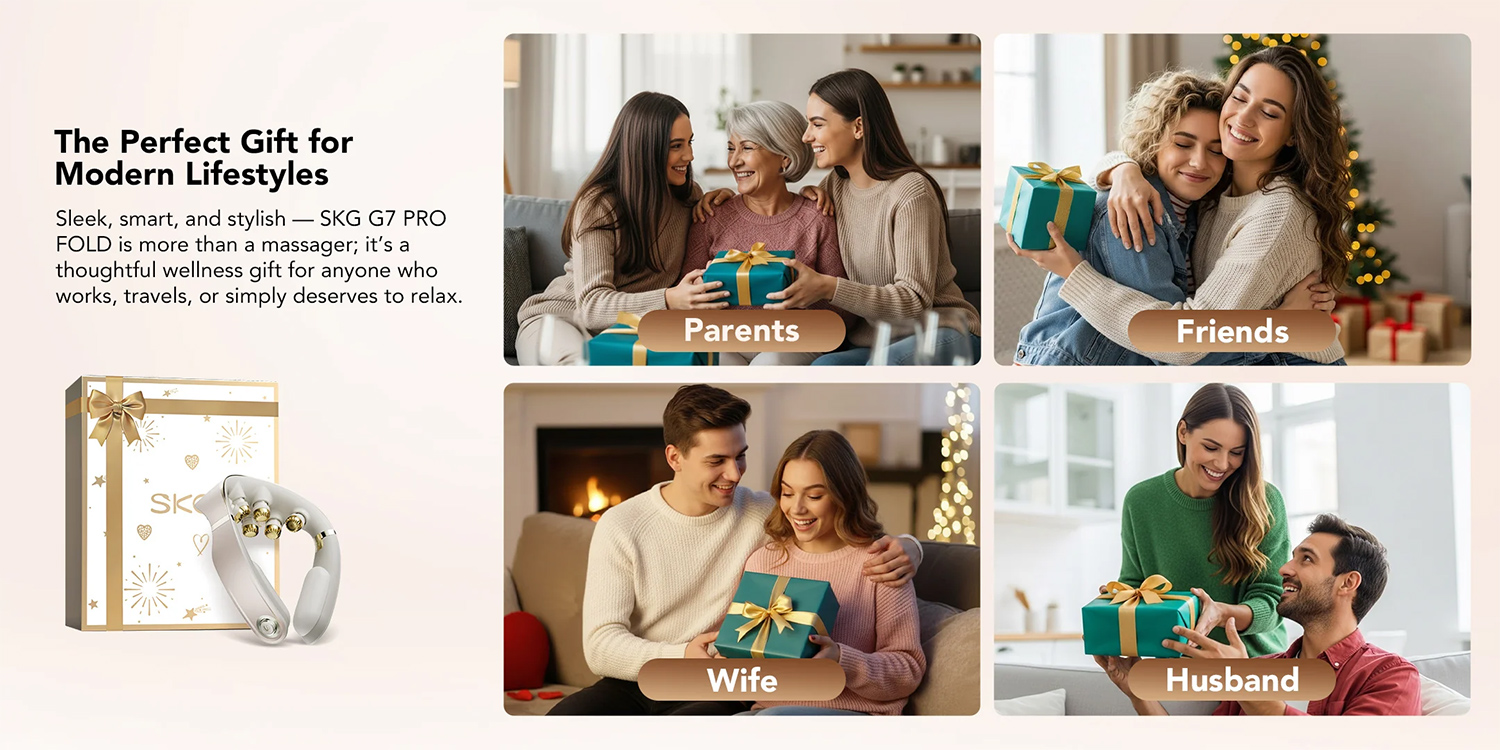 Máy massage cổ SKG G7 Pro Fold Titanium