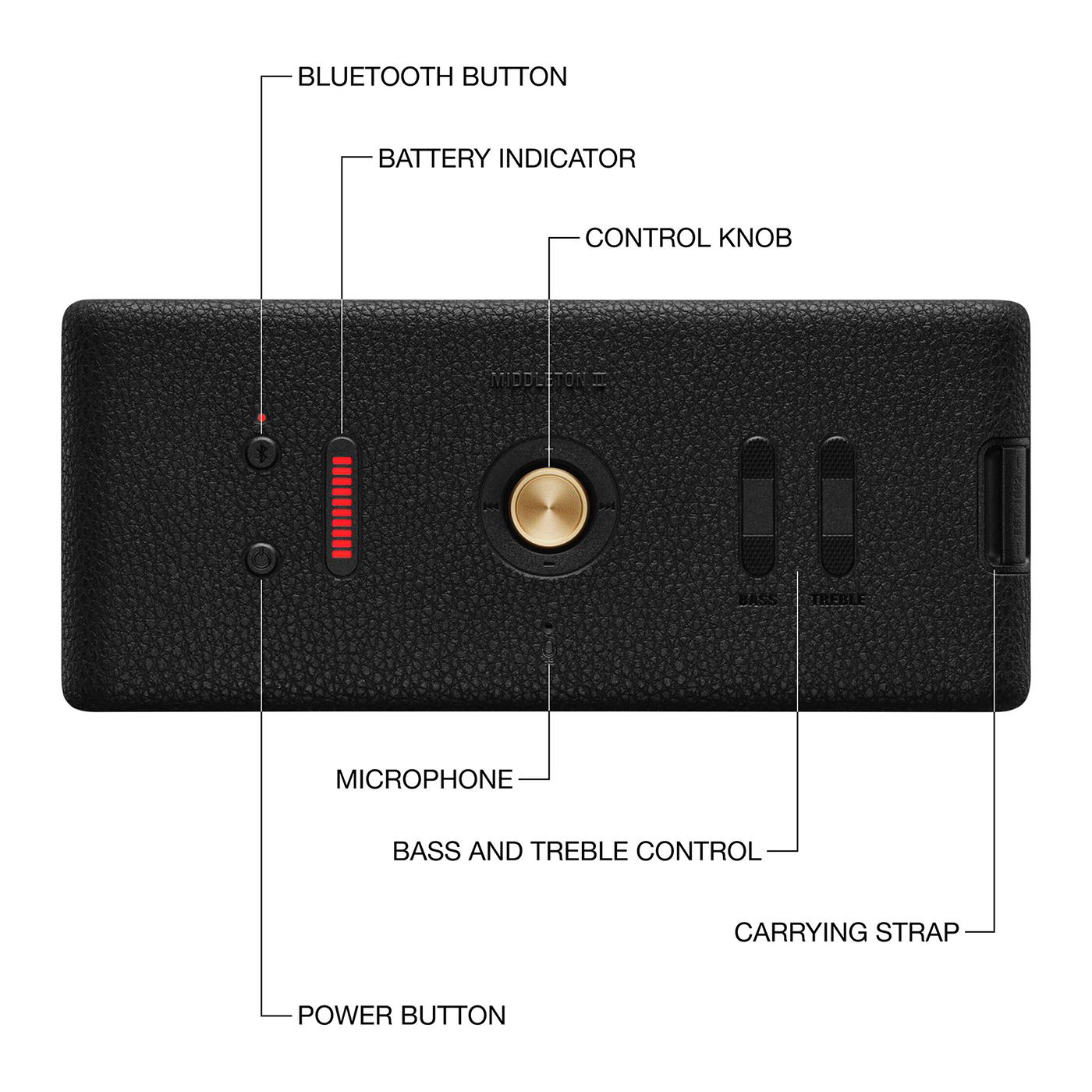 Loa Marshall Middleton 2 (Black and Brass)