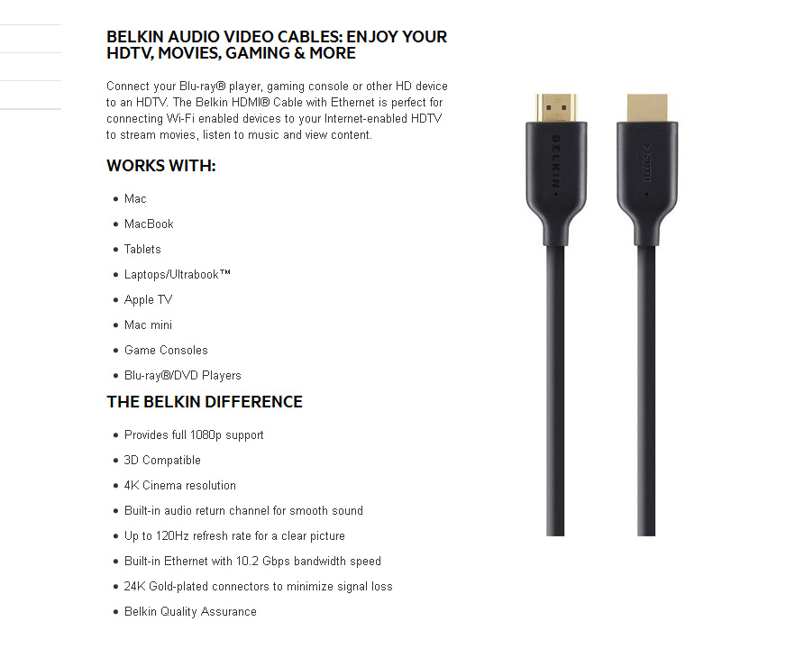 Cable HDMI Belkin 2m