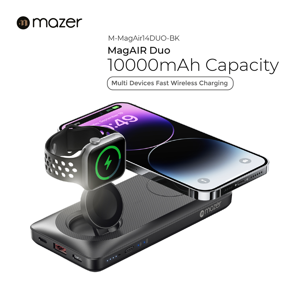Pin sạc Mazer MagAir14 Duo MagSafe 15W