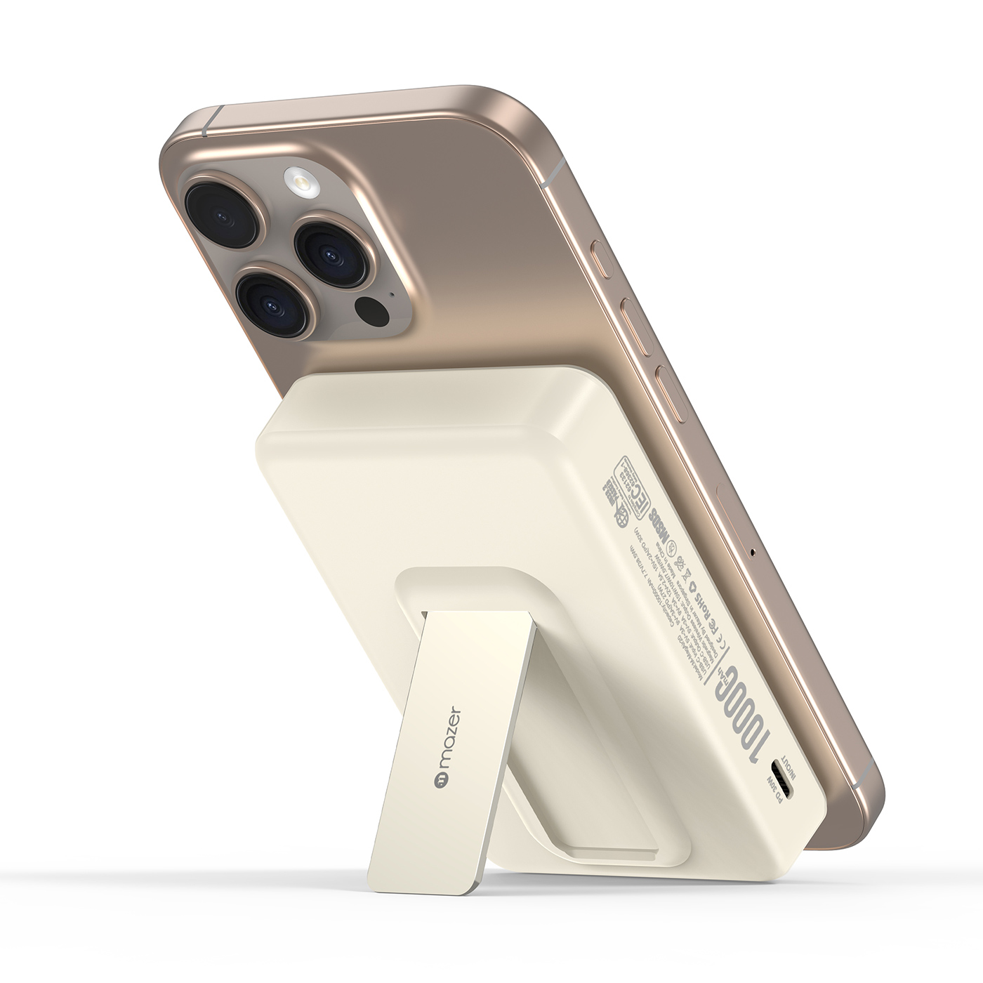 Pin sạc không dây Mazer MagAir20 Cream Pin sạc không dây Mazer MagAir20 Cream