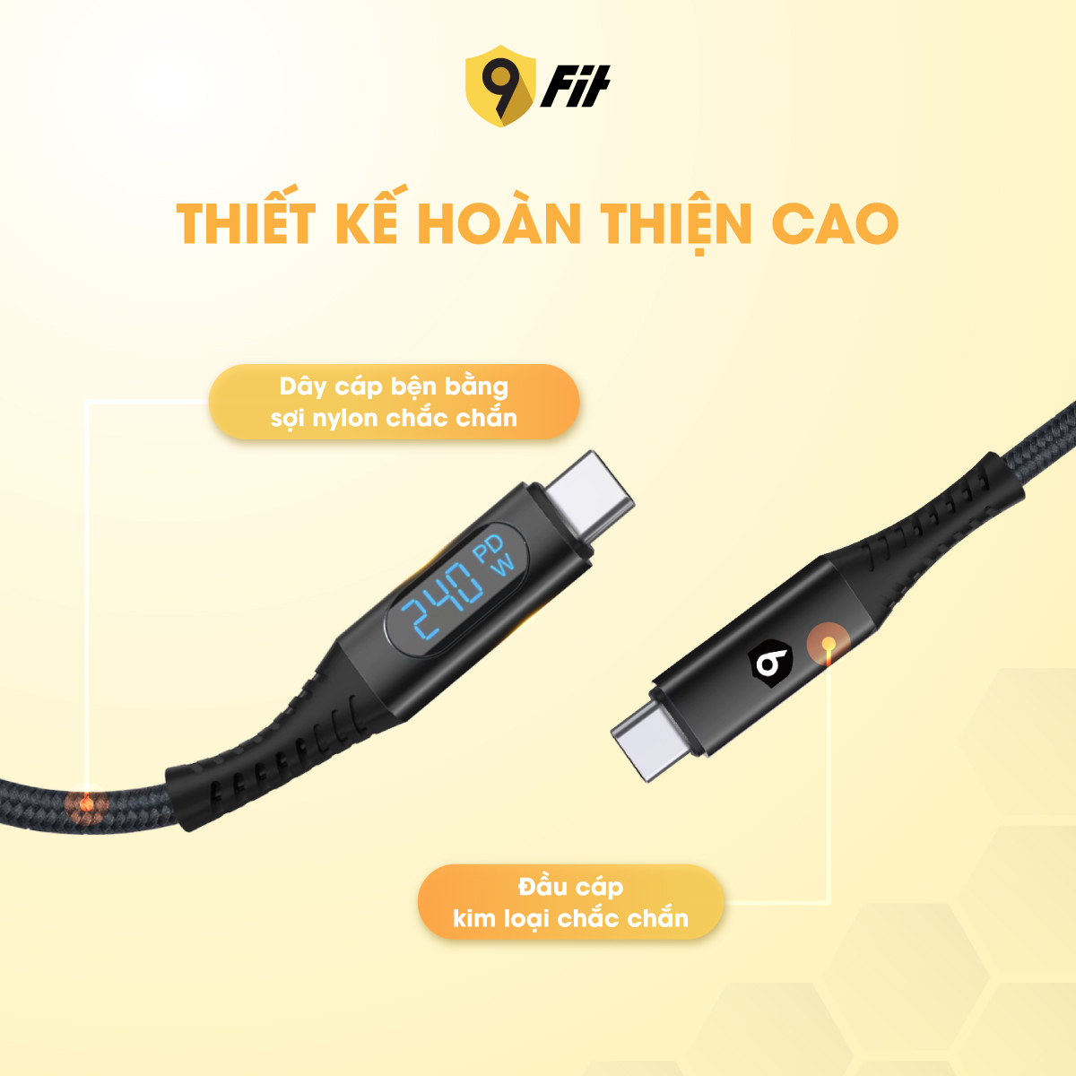 Cáp sạc 9Fit Supreme C to C 240W