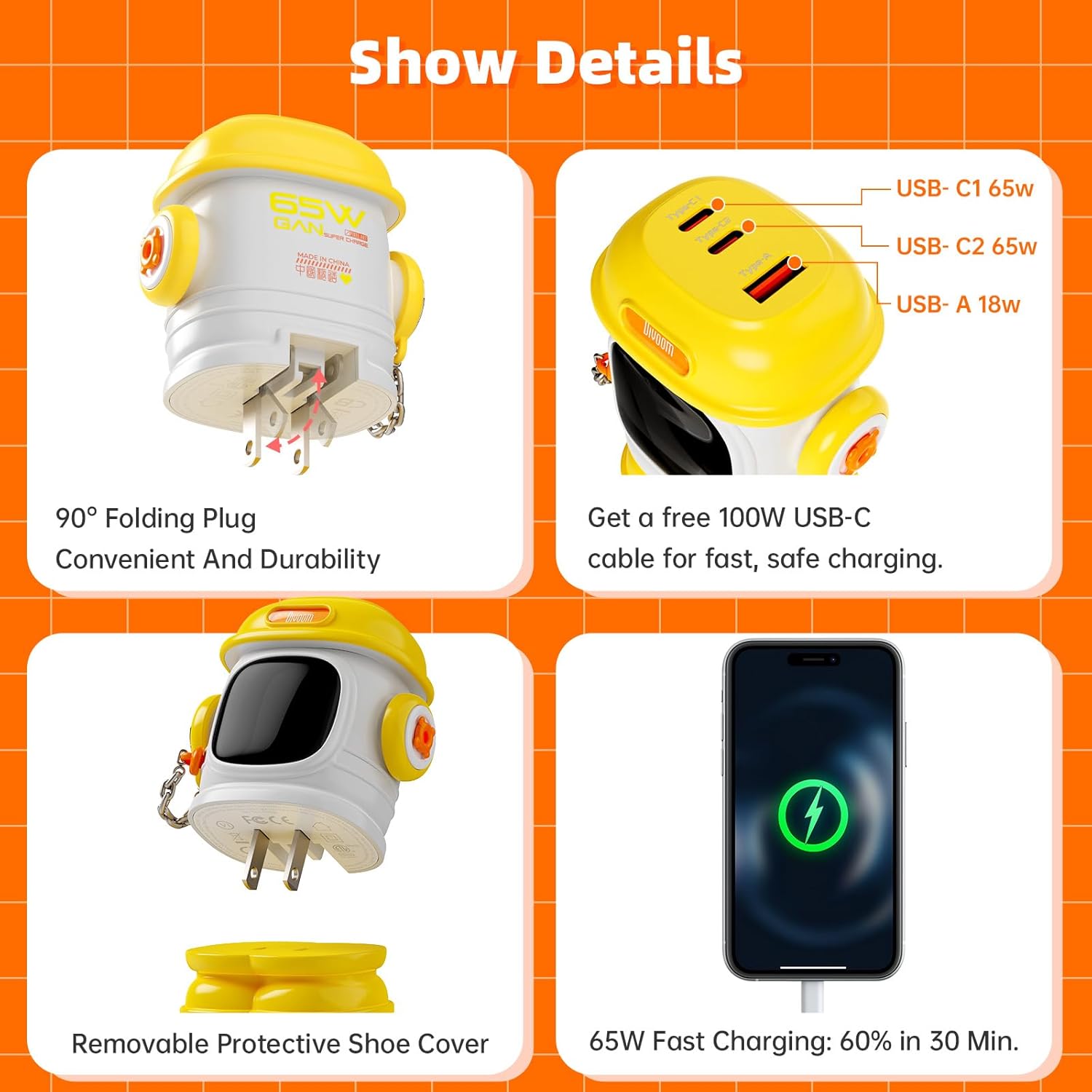 Sạc Divoom Dipow 65W Yellow