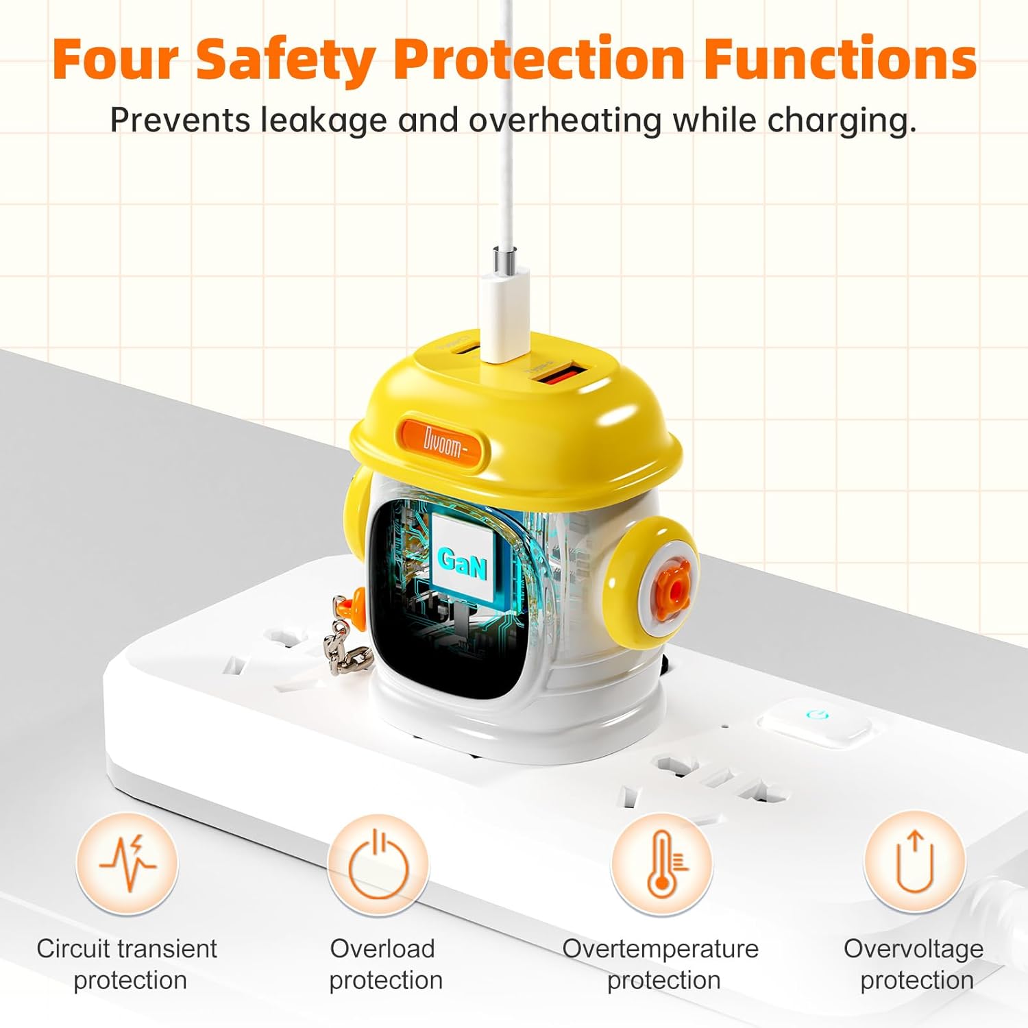 Sạc Divoom Dipow 65W Yellow