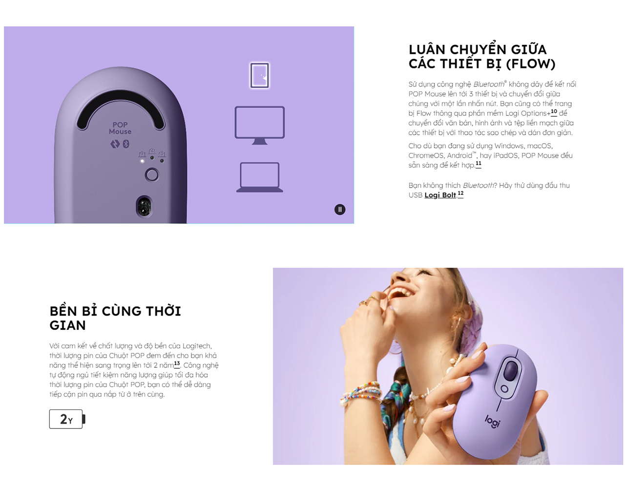 Chuột Logitech POP Mouse Purple