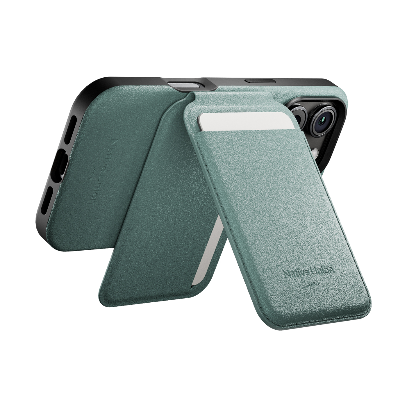 Ví da Native Union Active Wallet Stand Slate Green