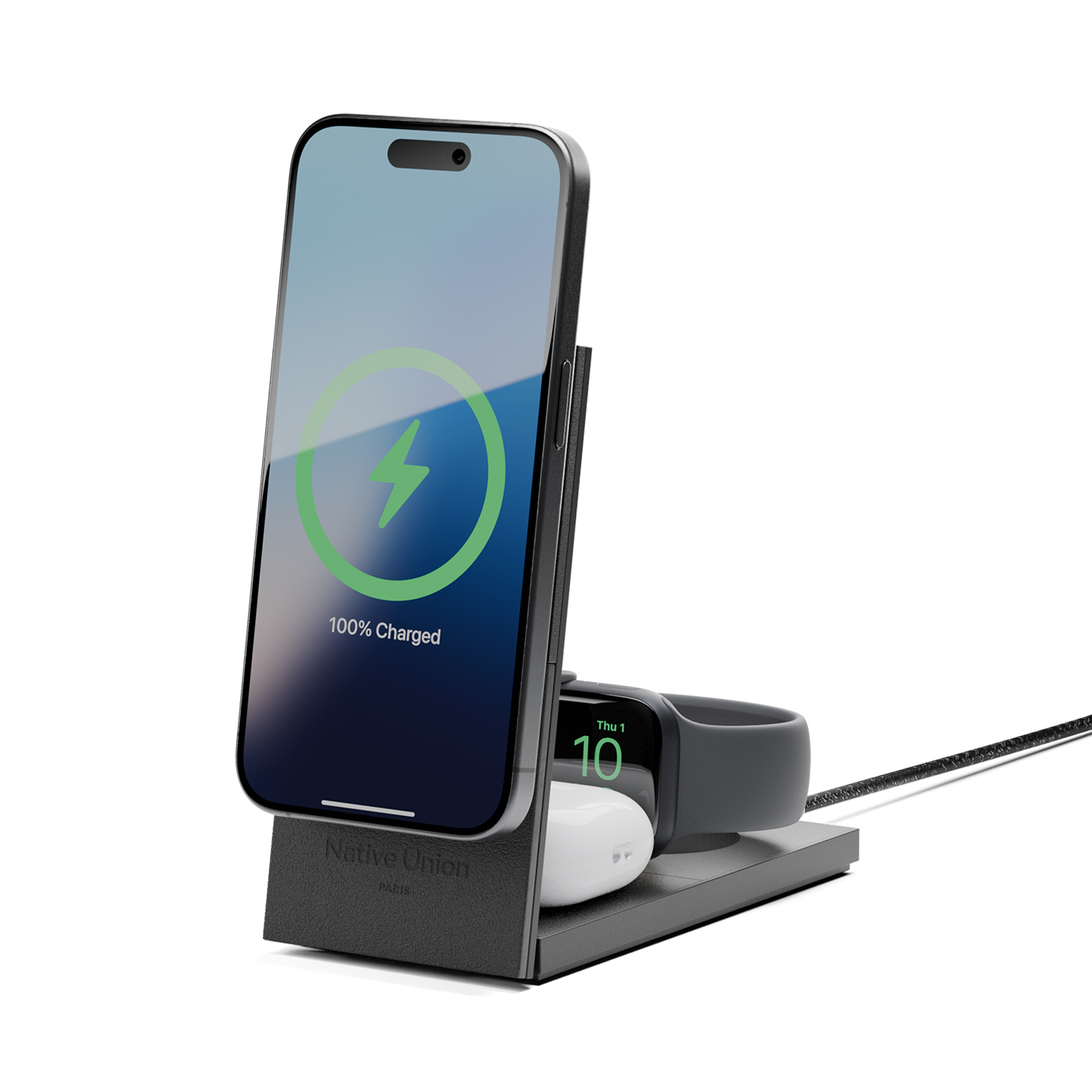 Native Union Rise 3-in-1 Qi2 Magnetic Wireless Charger