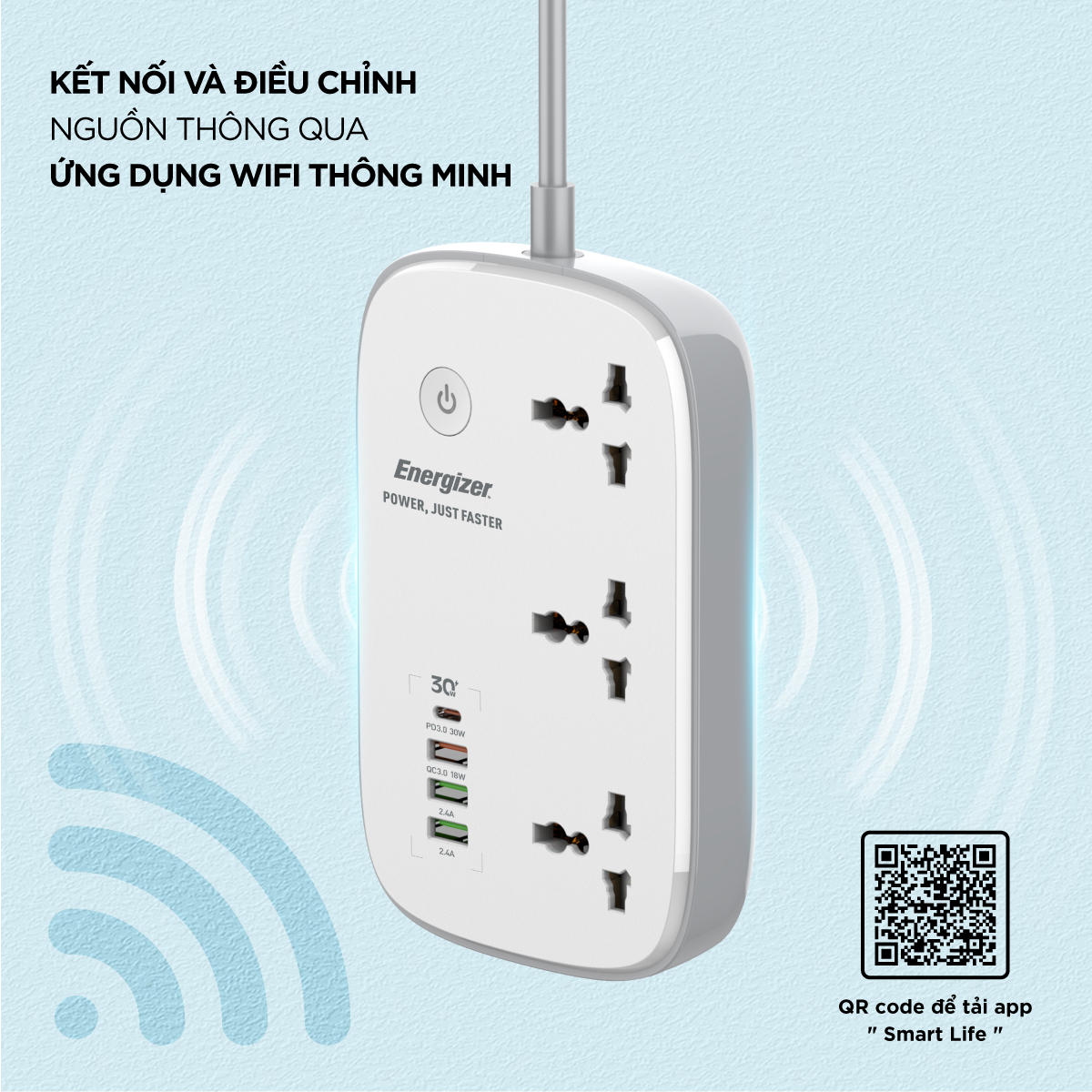 Ổ điện Wifi Energizer EPB2502EU Ổ điện Wifi Energizer EPB2502EU