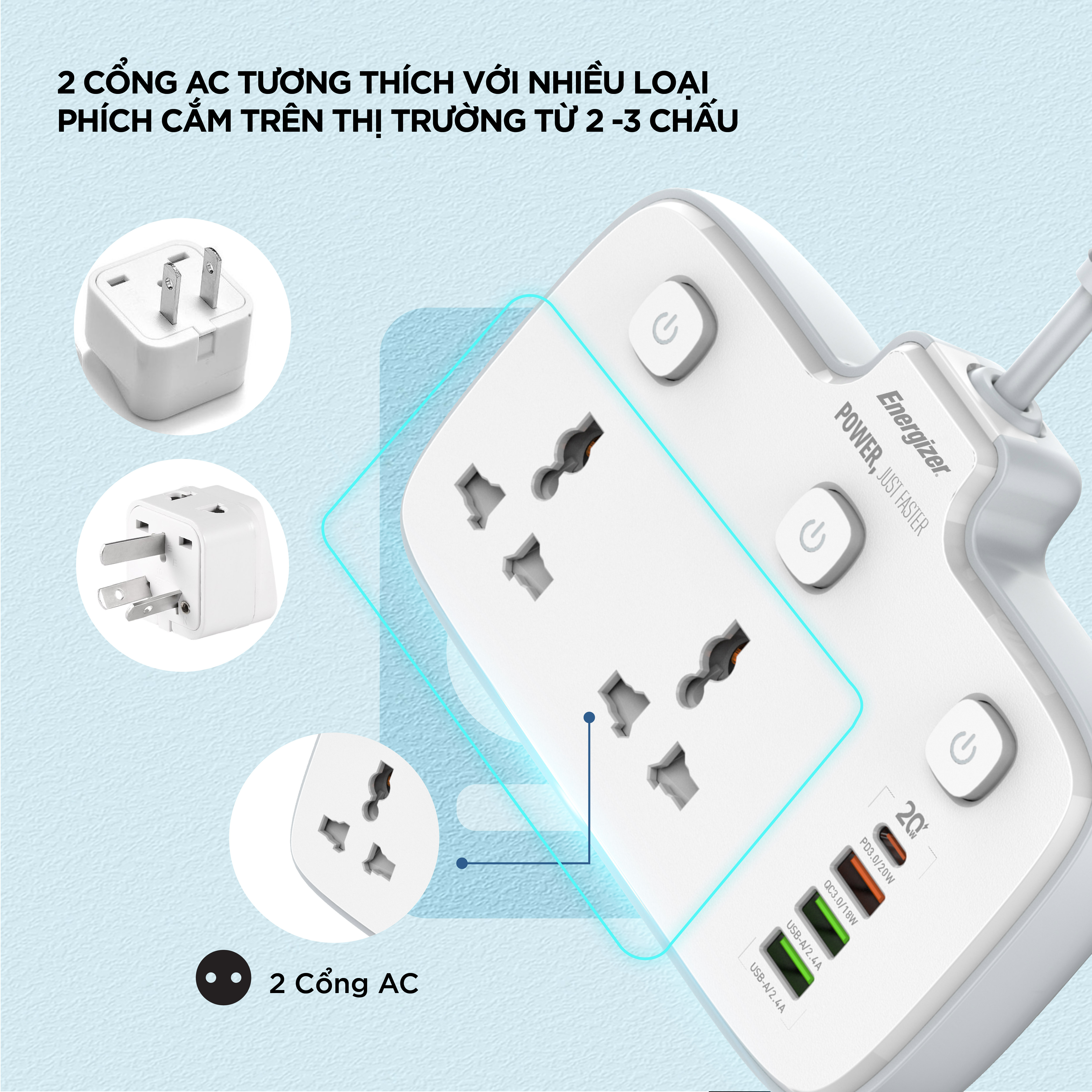 Ổ điện Energizer EPB2503EU Ổ điện Energizer EPB2503EU