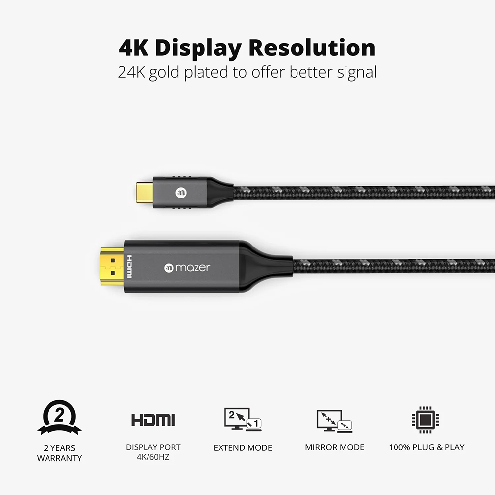 Cáp Sạc Mazer USB-C to HDMI 4K/60Hz