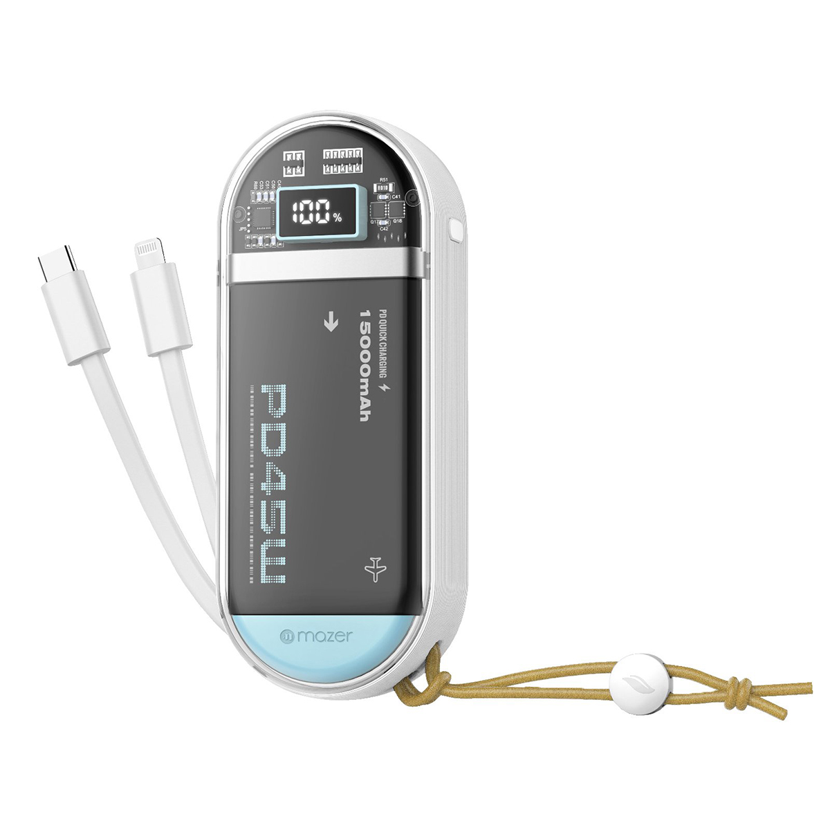 Pin sạc Mazer PowerCharge Link1545 15000mAh White