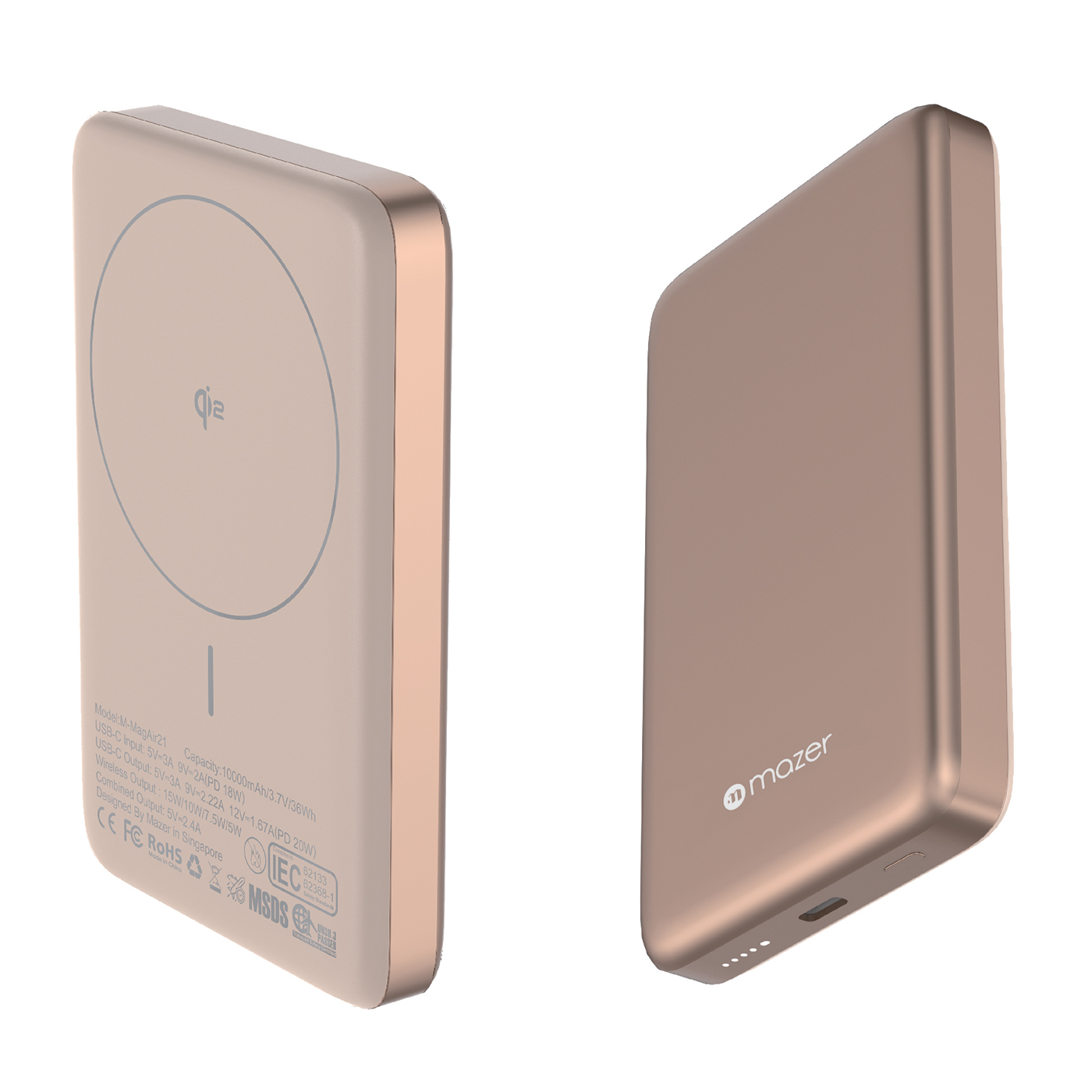 Pin sạc không dây Mazer MagAir21 Desert Titanium