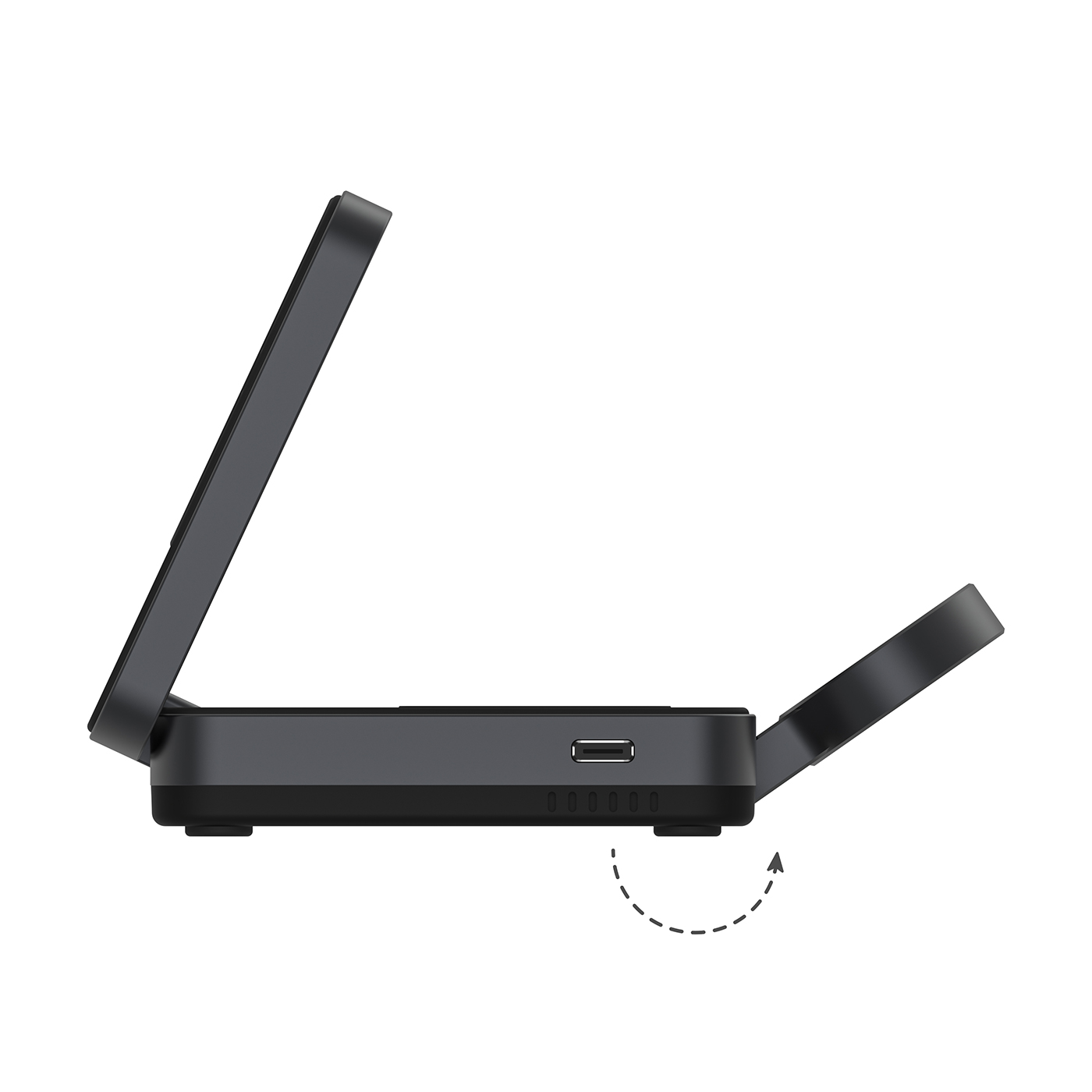 Sạc không dây Mazer Qi2 MagFold Trio Black