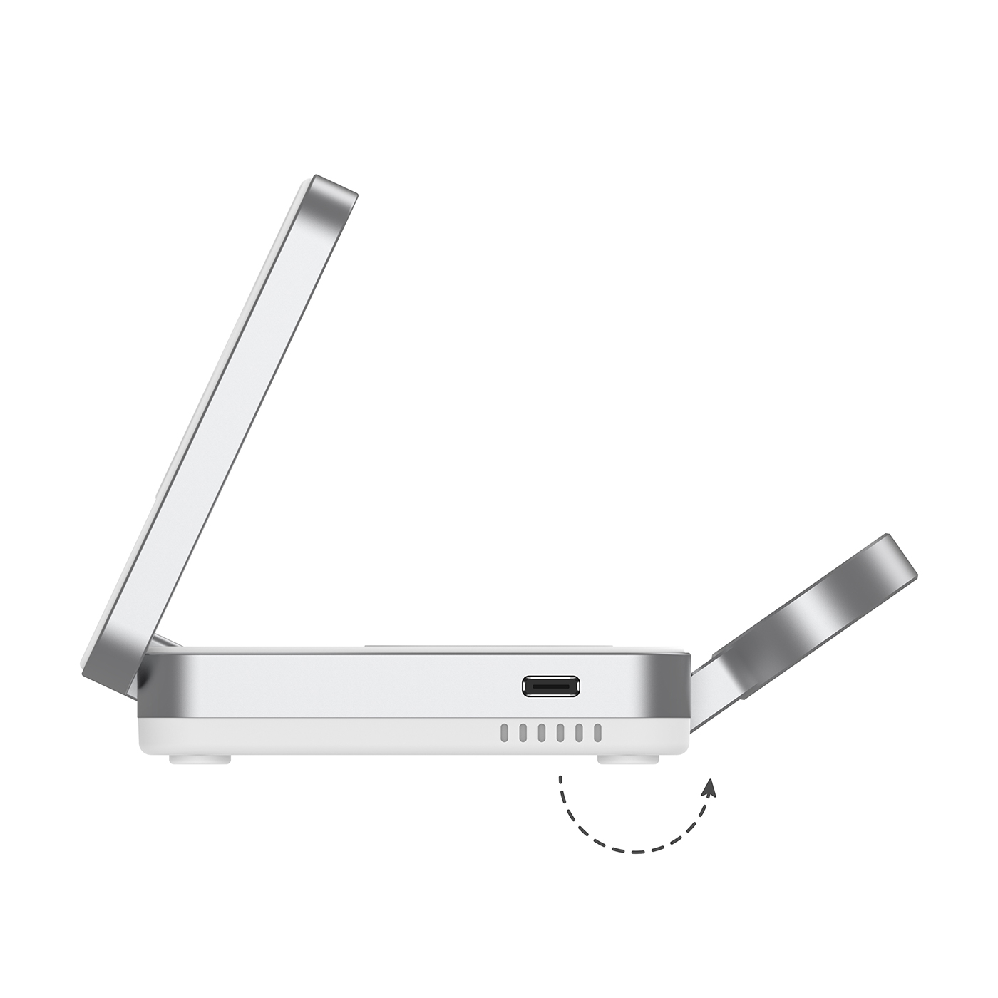 Sạc không dây Mazer Qi2 MagFold Trio White