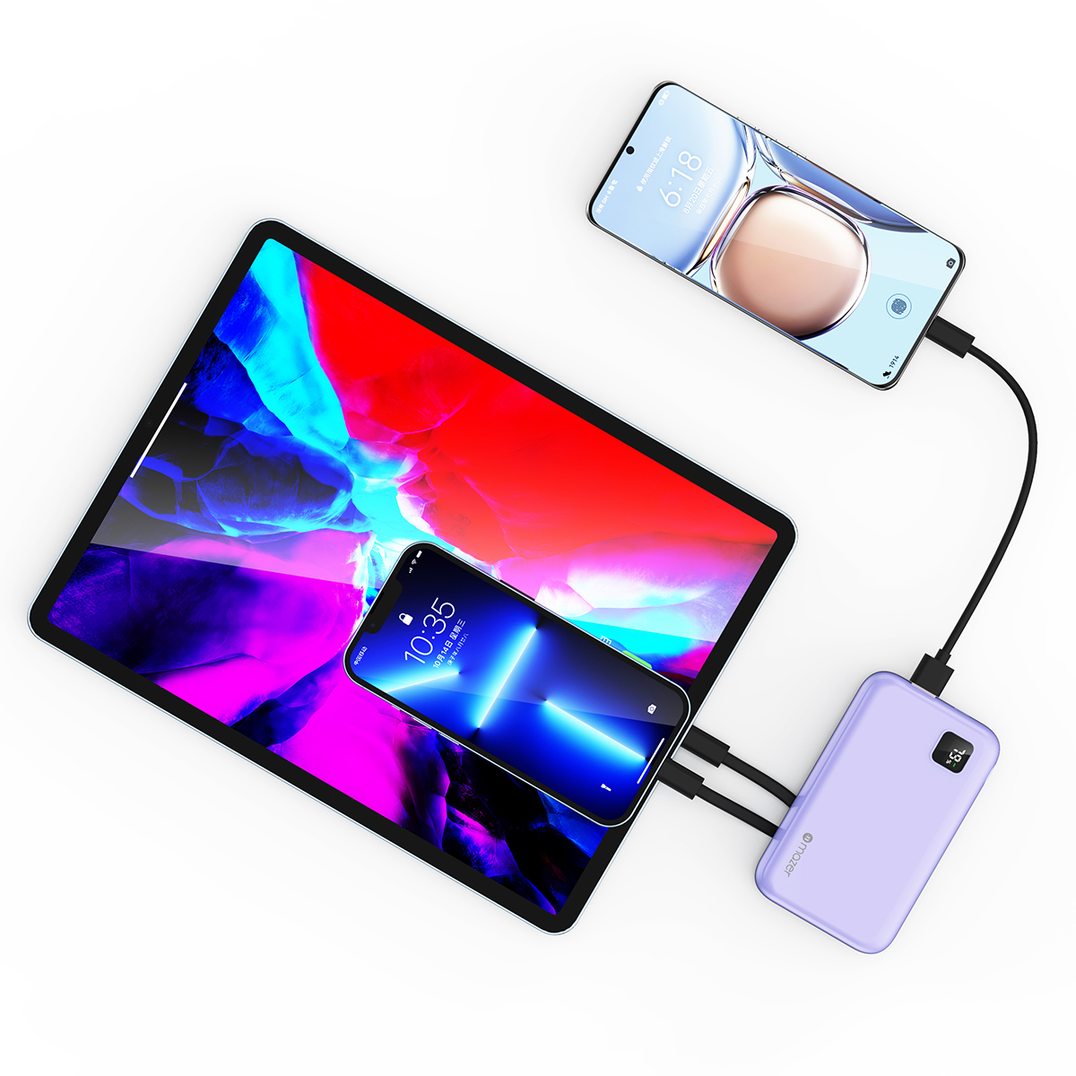 Pin sạc Mazer Trio Purple