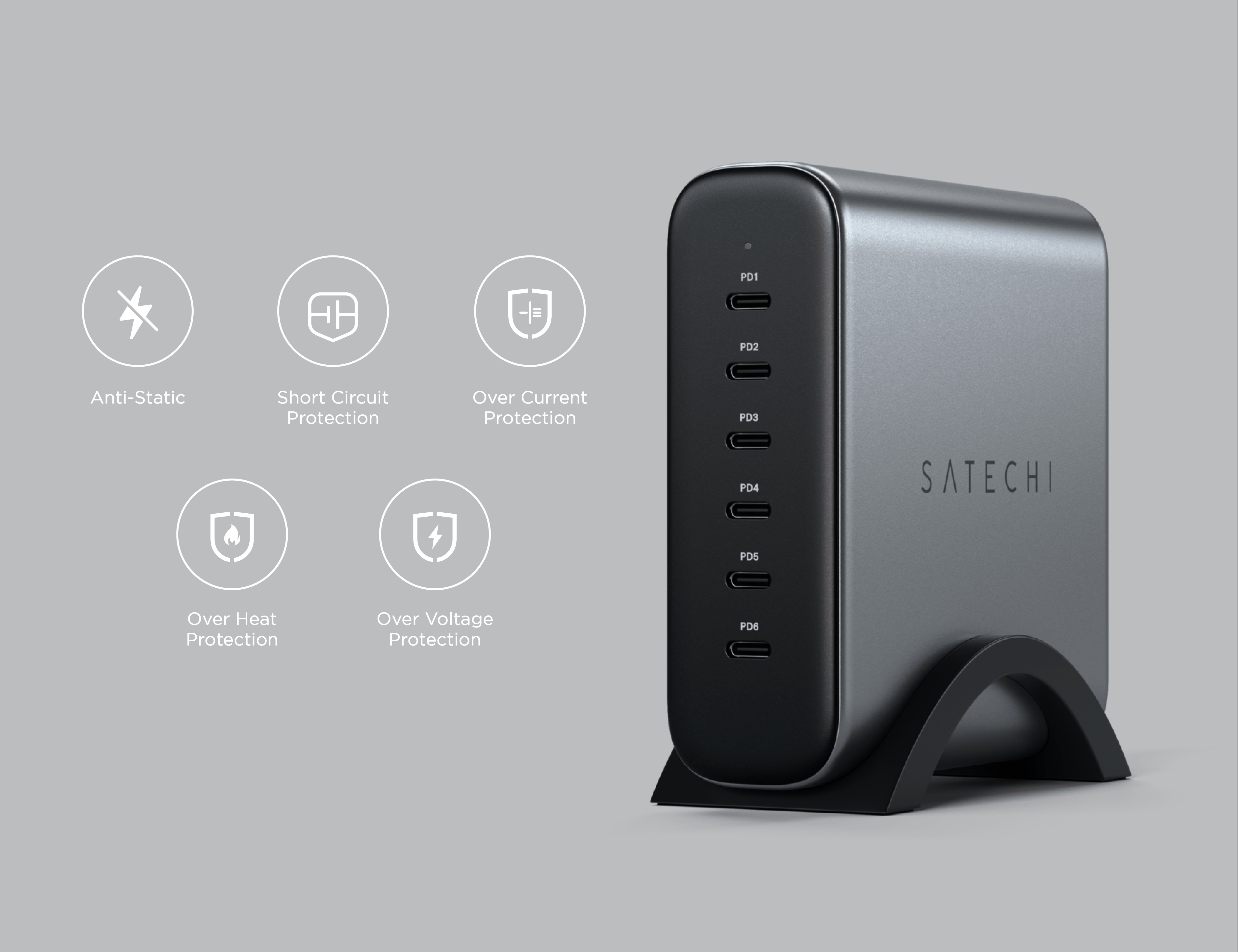 Satechi 200W USB-C 6-port PD GaN