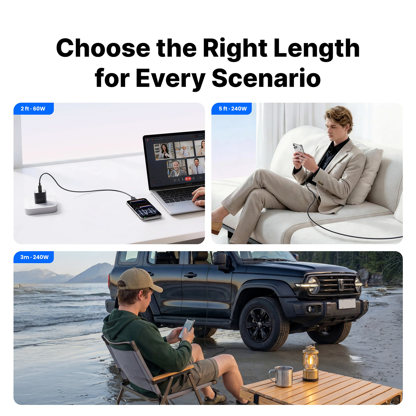 cáp sạc Sharge TPE Cable 240W