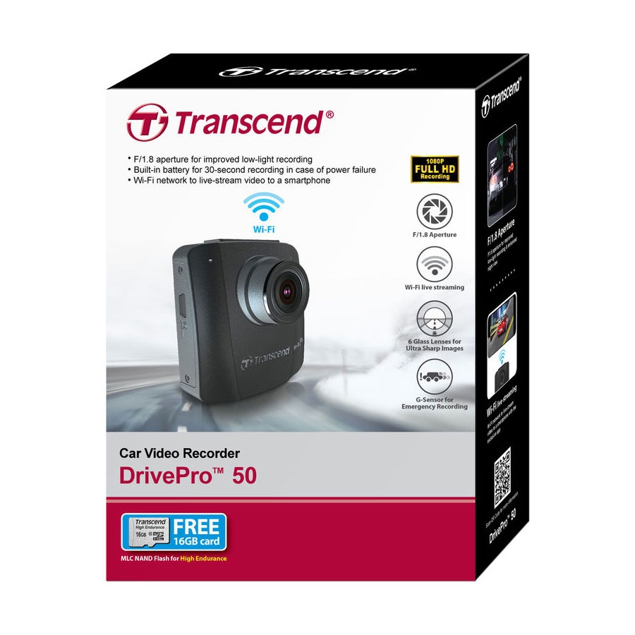 Camera hành trình xe hơi Transcend DrivePro 50